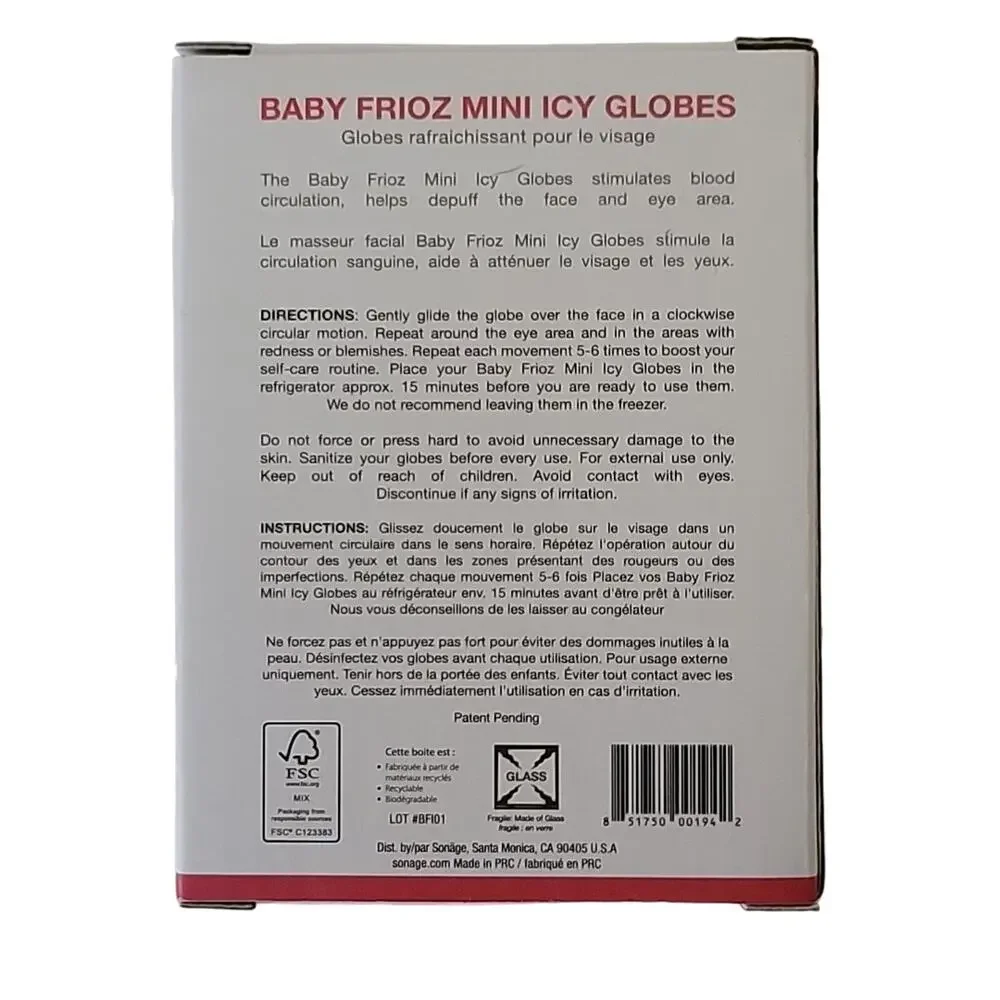 Purple Glass Massage Skincare Sonage Baby Frioz Mini Icy Globes Facecare Tool